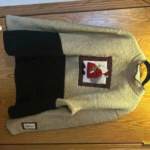 Christmas Holiday Santa With Cotton Ball Hat Fleece Sweater Size 1x Ladies